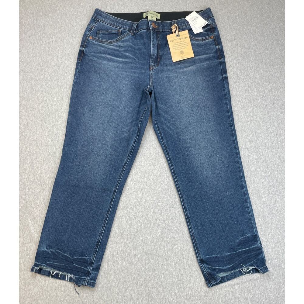 Democracy Jeans Womens 14‎ Blue Cotton Blend Stretch High Rise Slim Straight NWT